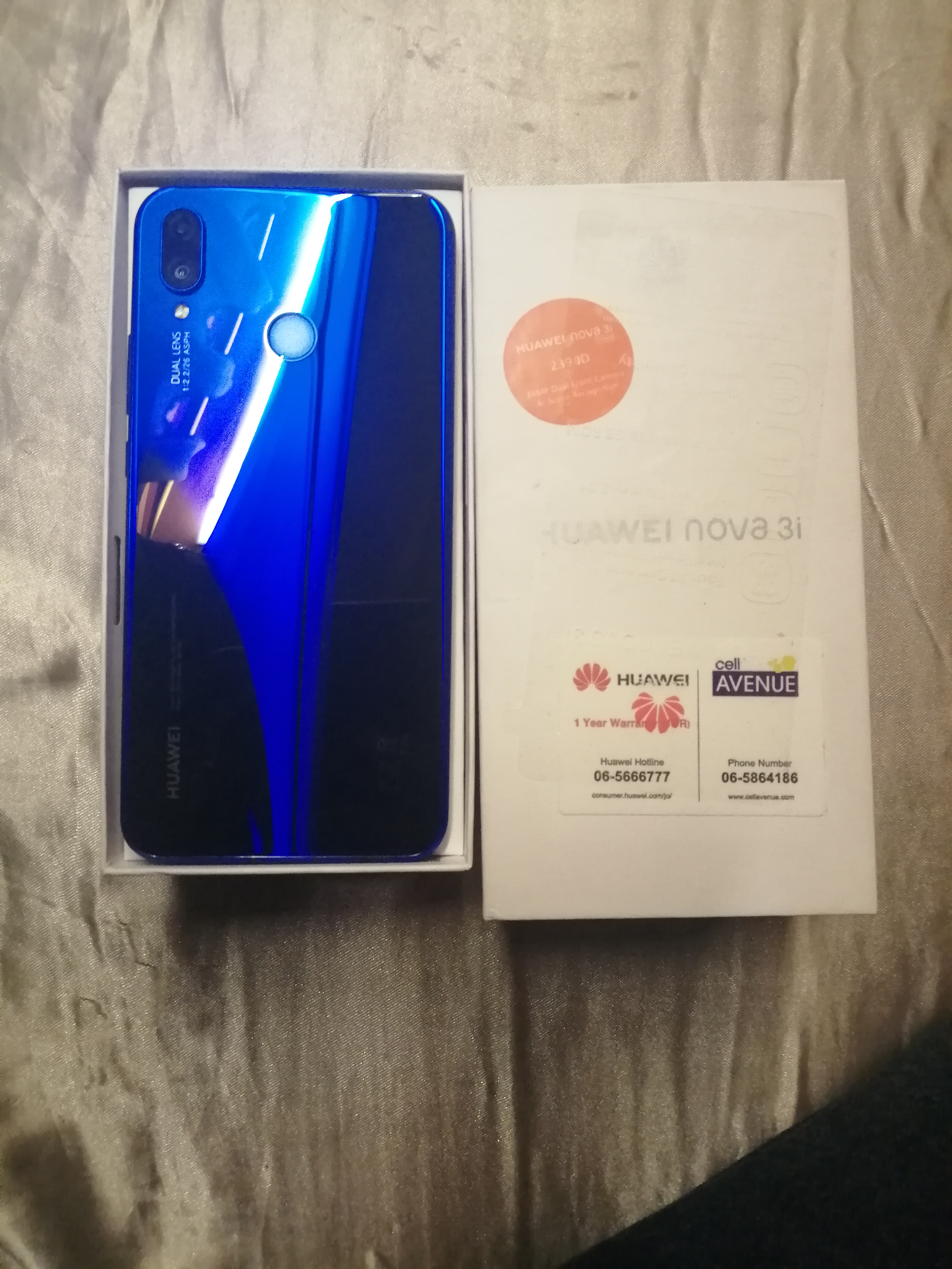 Assalaamu Alaikkum Brother,Sister All products are brand new, unlocked sealed in box comes with 1 year international warranty and also 6 months return policy - -  هواوي 3i كامل اغراضو...